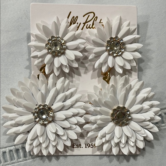 Lilly Pulitzer, Resort White, Statement earrings, NWT - Picture 2 of 3